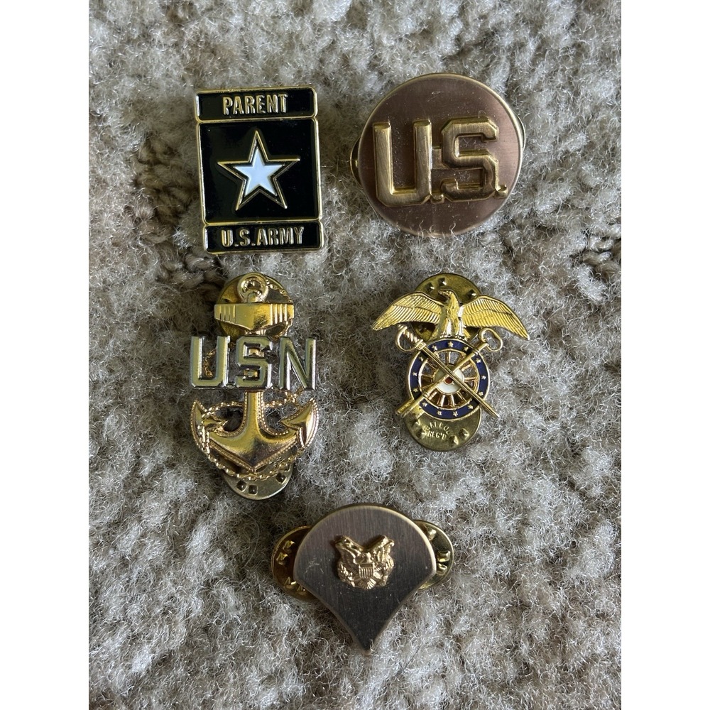 Military Pin Lot US Army Navy Quartermaster Specialist Rank Parent Collar